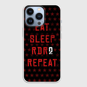 Чехол для iPhone 13 Pro с принтом Eat Sleep RDR2 Repeat в Новосибирске,  |  | Тематика изображения на принте: dead | die | eat | flag | game | games | gta | rdr | rdr2 | red | redemption | repeat | rockstar | sleep | sun | western | вестерн | выкуп | гта | дикий | запад | игра | игры | красный | мертвый | рдр | рдр2 | рокстар | солнце