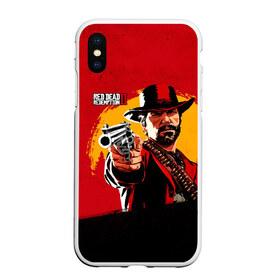 Чехол для iPhone XS Max матовый с принтом Red Dead Redemption 2 в Новосибирске, Силикон | Область печати: задняя сторона чехла, без боковых панелей | dead | die | flag | game | games | gta | rdr | rdr2 | red | redemption | rockstar | sun | sunset | western | вестерн | выкуп | гта | дикий | закат | запад | игра | игры | красный | мертвый | поле | рдр | рдр2 | рокстар | солнце