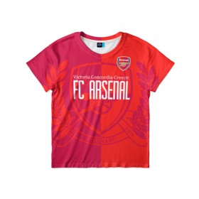 Детская футболка 3D с принтом FC Arsenal в Новосибирске, 100% гипоаллергенный полиэфир | прямой крой, круглый вырез горловины, длина до линии бедер, чуть спущенное плечо, ткань немного тянется | arsenal | arsenal football club | арсенал | футбольный клуб