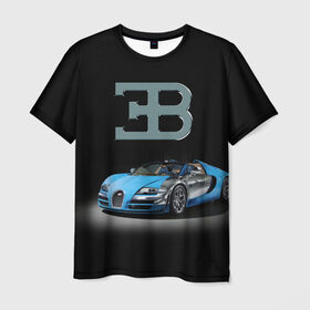 Мужская футболка 3D с принтом Bugatti в Новосибирске, 100% полиэфир | прямой крой, круглый вырез горловины, длина до линии бедер | autosport | bugatti | dark | design | italy | speed | sportcar | streetracing | автомобиль | автоспорт | гонка | дизайн | италия | конюшня | красота | престиж | скорость | спорткар | стритрейсинг | тачка | точило | черный