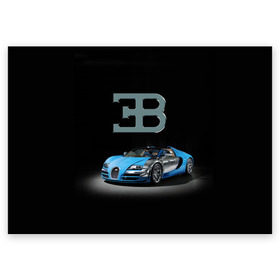 Поздравительная открытка с принтом Bugatti в Новосибирске, 100% бумага | плотность бумаги 280 г/м2, матовая, на обратной стороне линовка и место для марки
 | autosport | bugatti | dark | design | italy | speed | sportcar | streetracing | автомобиль | автоспорт | гонка | дизайн | италия | конюшня | красота | престиж | скорость | спорткар | стритрейсинг | тачка | точило | черный