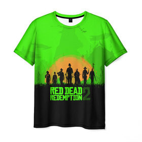 Мужская футболка 3D с принтом RED DEAD REDEMPTION в Новосибирске, 100% полиэфир | прямой крой, круглый вырез горловины, длина до линии бедер | 