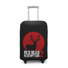 Чехол для чемодана 3D с принтом red dead redemption 2 в Новосибирске, 86% полиэфир, 14% спандекс | двустороннее нанесение принта, прорези для ручек и колес | game | red dead | red dead redemption 2 | redemption 2 | rockstar games | бандиты | дикий запад | игры | ковбои | оружие