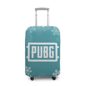 Чехол для чемодана 3D с принтом PUBG Новогодний в Новосибирске, 86% полиэфир, 14% спандекс | двустороннее нанесение принта, прорези для ручек и колес | 