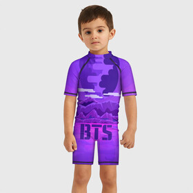 Детский купальный костюм 3D с принтом BTS BAND в Новосибирске, Полиэстер 85%, Спандекс 15% | застежка на молнии на спине | bangtan boys | music | богдан бойс | бтс | корея | музыка | парни | поп музыка