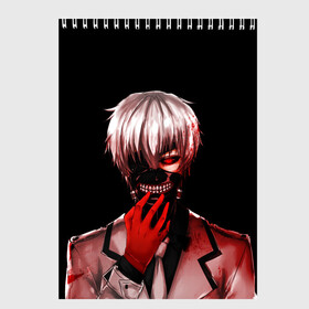 Скетчбук с принтом Ken Kaneki в Новосибирске, 100% бумага
 | 48 листов, плотность листов — 100 г/м2, плотность картонной обложки — 250 г/м2. Листы скреплены сверху удобной пружинной спиралью | anime | blood | eyepatch | ghoul | kaneki | ken | one eyed | tokyo | tokyoghoul | гуль | канеки | кен | кровь | одноглазый | токийский