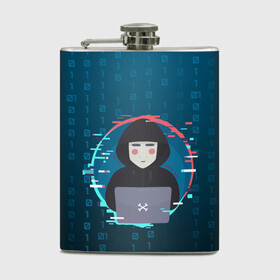 Фляга с принтом Anonymous hacker в Новосибирске, металлический корпус | емкость 0,22 л, размер 125 х 94 мм. Виниловая наклейка запечатывается полностью | anonymous | hacker | it | аноним | взлом | компьютер | ноутбук | программист | хакер