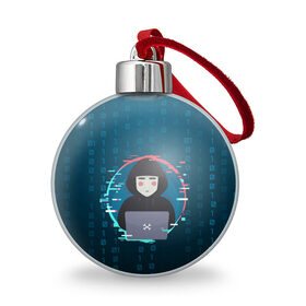 Ёлочный шар с принтом Anonymous hacker в Новосибирске, Пластик | Диаметр: 77 мм | Тематика изображения на принте: anonymous | hacker | it | аноним | взлом | компьютер | ноутбук | программист | хакер