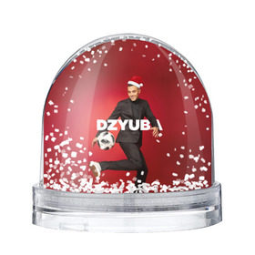 Снежный шар с принтом Новогодний Дзюба в Новосибирске, Пластик | Изображение внутри шара печатается на глянцевой фотобумаге с двух сторон | new yaer | артем дзюба | дзюба | зима футбол | новый год | новый год футбол | футбол | футбол новый год