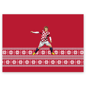 Поздравительная открытка с принтом Luka Modric в Новосибирске, 100% бумага | плотность бумаги 280 г/м2, матовая, на обратной стороне линовка и место для марки
 | luka modric | modric | new yaer | зима футбол | модрич | новый год | новый год футбол | футбол | футбол новый год