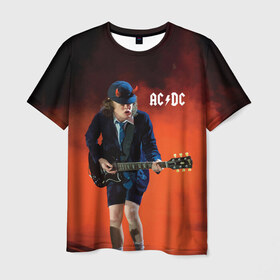 Мужская футболка 3D с принтом AC/DC в Новосибирске, 100% полиэфир | прямой крой, круглый вырез горловины, длина до линии бедер | ac d.c. | ac dc | acdc | angus | back | bad | black | chrome | guitar | hard | hell | highway | mucis | red | rock | smoke | young | ангус | гитара | группа | диси | дым | красный | музыка | рок | тяжелый | эйси | эйсидиси | янг