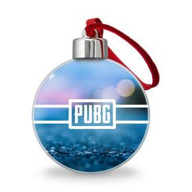Ёлочный шар с принтом PUBG light blue в Новосибирске, Пластик | Диаметр: 77 мм | pubg | игра | лого | пубг | светлый | стрелялка | шутер