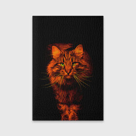 Обложка для паспорта матовая кожа с принтом Рыжий кот в Новосибирске, натуральная матовая кожа | размер 19,3 х 13,7 см; прозрачные пластиковые крепления | cat | кот | котик | кошка | рыжая | рыжий