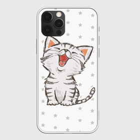Чехол для iPhone 12 Pro Max с принтом Милейший Котик в Новосибирске, Силикон |  | Тематика изображения на принте: cat | cats | cute | kitten | kitty | pussy | smile | звезды | кот | котенок | котик | котики | коты | котята | кошечка | кошечки | кошка | кошки | милая | милота | милый | полосатый | смеется | улыбается | улыбака | улыбка
