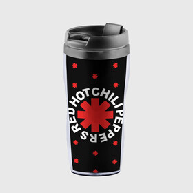Термокружка-непроливайка с принтом Red Hot Chili Peppers в Новосибирске, внутренняя часть — пищевой пластик, наружная часть — прозрачный пластик, между ними — полиграфическая вставка с рисунком | объем — 350 мл, герметичная крышка | Тематика изображения на принте: chili | cross | hot | logo | music | peppers | red | red hot chili peppers | rhcp | rock | star | symbol | звезда | звездочка | красная | красный | крест | логотип | музыка | перцы | рок | символ | цветок | цветочек | чили