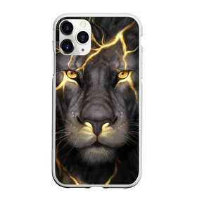 Чехол для iPhone 11 Pro матовый с принтом Лев с молнией в Новосибирске, Силикон |  | глаза | гроза | зверь | король | кот | кошка | прайд | царь | шрам