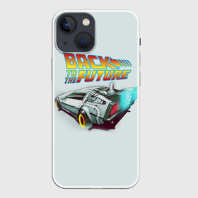 Чехол для iPhone 13 mini с принтом Back to the future_4 в Новосибирске,  |  | Тематика изображения на принте: back to the future | doc | emmet brown | marty mcfly | док | культовое кино | марти макфлай | путешествия во времени | роберт земекис | эйнштейн | эммет браун