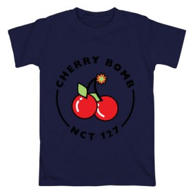 Мужская футболка хлопок с принтом Cherry Bomb в Новосибирске, 100% хлопок | прямой крой, круглый вырез горловины, длина до линии бедер, слегка спущенное плечо. | 