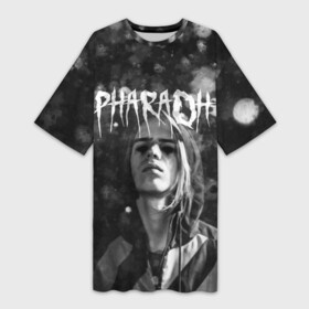 Платье-футболка 3D с принтом PHARAOH DARK в Новосибирске,  |  | dark | dead | dolor | dynasty | hip | hop | pharaoh | phlora | phloyd | phosphor | rap | raper | redrum | russian | skr | tattoo | yungrussia | глеб | голубин | мрачный | репер | русский | рэп | скр | уаджет | фара | фараон | хип | хоп