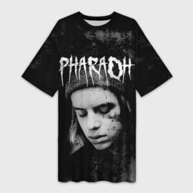 Платье-футболка 3D с принтом PHARAOH в Новосибирске,  |  | dark | dead | dolor | dynasty | hip | hop | pharaoh | phlora | phloyd | phosphor | rap | raper | redrum | russian | skr | tattoo | yungrussia | глеб | голубин | мрачный | репер | русский | рэп | скр | уаджет | фара | фараон | хип | хоп