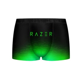 Мужские трусы 3D с принтом RAZER в Новосибирске, 50% хлопок, 50% полиэстер | классическая посадка, на поясе мягкая тканевая резинка | 101 | brand | company | gamer | green | logo | mamba | naga | player | razer | rzr | snake | бренд | железо | зеленый | змея | компания | лого | рейзер | софт