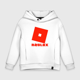 Детское худи Oversize хлопок с принтом Roblox Logo в Новосибирске, френч-терри — 70% хлопок, 30% полиэстер. Мягкий теплый начес внутри —100% хлопок | боковые карманы, эластичные манжеты и нижняя кромка, капюшон на магнитной кнопке | Тематика изображения на принте: logo | roblox | лого | логотип | надпись | роблокс