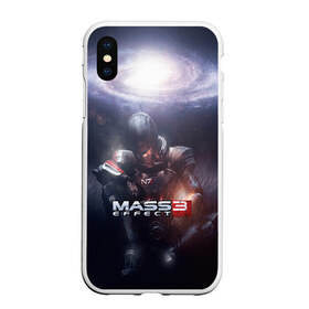 Чехол для iPhone XS Max матовый с принтом MASS EFFECT 3 в Новосибирске, Силикон | Область печати: задняя сторона чехла, без боковых панелей | amdromeda initiative | andromeda | game | gun | hemet | n7 | rifle | ryder | soldier | space | star | weapon