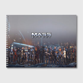 Альбом для рисования с принтом Mass Effect в Новосибирске, 100% бумага
 | матовая бумага, плотность 200 мг. | Тематика изображения на принте: amdromeda initiative | andromeda | game | gun | hemet | n7 | rifle | ryder | soldier | space | star | weapon