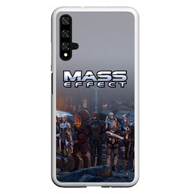 Чехол для Honor 20 с принтом Mass Effect в Новосибирске, Силикон | Область печати: задняя сторона чехла, без боковых панелей | amdromeda initiative | andromeda | game | gun | hemet | n7 | rifle | ryder | soldier | space | star | weapon