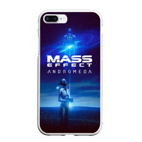 Чехол для iPhone 7Plus/8 Plus матовый с принтом MASS EFFECT ANDROMEDA в Новосибирске, Силикон | Область печати: задняя сторона чехла, без боковых панелей | amdromeda initiative | andromeda | game | gun | hemet | n7 | rifle | ryder | soldier | space | star | weapon