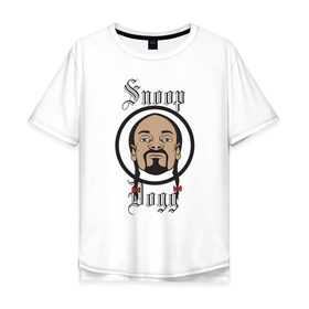 Мужская футболка хлопок Oversize с принтом Снуп Дог | Snoop Dogg в Новосибирске, 100% хлопок | свободный крой, круглый ворот, “спинка” длиннее передней части | 