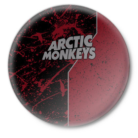 Значок с принтом Arctic Monkeys в Новосибирске,  металл | круглая форма, металлическая застежка в виде булавки | британская | гараж | группа | инди рок | метал | ню | постпанк | психоделический | рок | хай грин | электроник