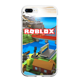 Чехол для iPhone 7Plus/8 Plus матовый с принтом ROBLOX в Новосибирске, Силикон | Область печати: задняя сторона чехла, без боковых панелей | Тематика изображения на принте: block | lego | logo | minecraft | online | oof | quest | roblocks | roblockx | roblox | studio | блок | блоки | голова | игра | игры | квест | лего | лицо | лого | логотип | майнкрафт | онлайн | роблокс | символ | студия