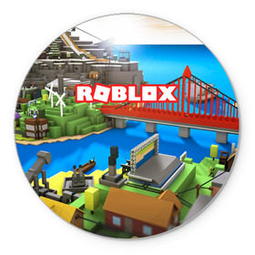 Коврик для мышки круглый с принтом ROBLOX в Новосибирске, резина и полиэстер | круглая форма, изображение наносится на всю лицевую часть | block | lego | logo | minecraft | online | oof | quest | roblocks | roblockx | roblox | studio | блок | блоки | голова | игра | игры | квест | лего | лицо | лого | логотип | майнкрафт | онлайн | роблокс | символ | студия