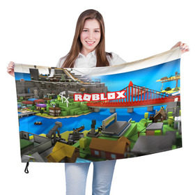 Флаг 3D с принтом ROBLOX в Новосибирске, 100% полиэстер | плотность ткани — 95 г/м2, размер — 67 х 109 см. Принт наносится с одной стороны | block | lego | logo | minecraft | online | oof | quest | roblocks | roblockx | roblox | studio | блок | блоки | голова | игра | игры | квест | лего | лицо | лого | логотип | майнкрафт | онлайн | роблокс | символ | студия