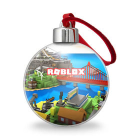 Ёлочный шар с принтом ROBLOX в Новосибирске, Пластик | Диаметр: 77 мм | block | lego | logo | minecraft | online | oof | quest | roblocks | roblockx | roblox | studio | блок | блоки | голова | игра | игры | квест | лего | лицо | лого | логотип | майнкрафт | онлайн | роблокс | символ | студия