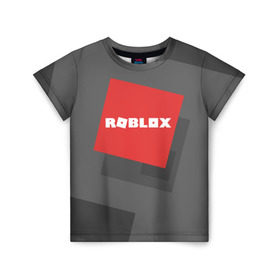 Детская футболка 3D с принтом ROBLOX в Новосибирске, 100% гипоаллергенный полиэфир | прямой крой, круглый вырез горловины, длина до линии бедер, чуть спущенное плечо, ткань немного тянется | block | lego | logo | minecraft | online | oof | quest | roblocks | roblockx | roblox | studio | блок | блоки | голова | игра | игры | квест | лего | лицо | лого | логотип | майнкрафт | онлайн | роблокс | символ | студия