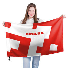 Флаг 3D с принтом ROBLOX Red в Новосибирске, 100% полиэстер | плотность ткани — 95 г/м2, размер — 67 х 109 см. Принт наносится с одной стороны | block | lego | logo | minecraft | online | oof | quest | roblocks | roblockx | roblox | studio | блок | блоки | голова | игра | игры | квест | лего | лицо | лого | логотип | майнкрафт | онлайн | роблокс | символ | студия