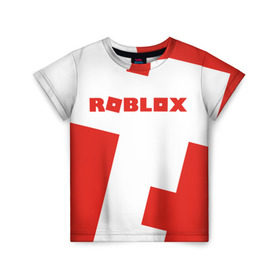 Детская футболка 3D с принтом ROBLOX Red в Новосибирске, 100% гипоаллергенный полиэфир | прямой крой, круглый вырез горловины, длина до линии бедер, чуть спущенное плечо, ткань немного тянется | block | lego | logo | minecraft | online | oof | quest | roblocks | roblockx | roblox | studio | блок | блоки | голова | игра | игры | квест | лего | лицо | лого | логотип | майнкрафт | онлайн | роблокс | символ | студия