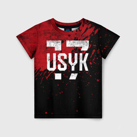 Детская футболка 3D с принтом USYK 17 Blood в Новосибирске, 100% гипоаллергенный полиэфир | прямой крой, круглый вырез горловины, длина до линии бедер, чуть спущенное плечо, ткань немного тянется | bellew | box | boxing | fight | mma | tony | ufc | ukraine | usyk | weight | белью | боец | бой | бокс | боксер | боксеры | вес | лого | логотип | мира | тони | тяжеловес | тяжелый | украина | украинец | усик | чемпион