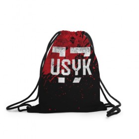 Рюкзак-мешок 3D с принтом USYK 17 Blood в Новосибирске, 100% полиэстер | плотность ткани — 200 г/м2, размер — 35 х 45 см; лямки — толстые шнурки, застежка на шнуровке, без карманов и подкладки | bellew | box | boxing | fight | mma | tony | ufc | ukraine | usyk | weight | белью | боец | бой | бокс | боксер | боксеры | вес | лого | логотип | мира | тони | тяжеловес | тяжелый | украина | украинец | усик | чемпион