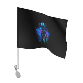 Флаг для автомобиля с принтом Fortnite. Neon Raven в Новосибирске, 100% полиэстер | Размер: 30*21 см | battle | epic | fortnite | games | nevermore | raven | royale | save | soldier | world | битва | ворон | королевская | солдат | фортнайт