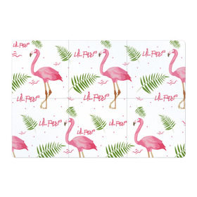Магнитный плакат 3Х2 с принтом Lil Peep pink flamingo в Новосибирске, Полимерный материал с магнитным слоем | 6 деталей размером 9*9 см | benz truck | girls. pink | gustav hr | hip hop | lil | lil peep | peep | rap | лил | лилпип | листья | пальма | пальмы | пип | розовый | рэп | фламинго | хип хоп | эмо | эмо реп