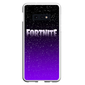 Чехол для Samsung S10E с принтом FORTNITE SPACE в Новосибирске, Силикон | Область печати: задняя сторона чехла, без боковых панелей | 2019 | armor | armour | cybersport | esport | fortnite | game | llama | logo | броня | игра | киберспорт | лама | симулятор строительства | строительство | фиолетовый | фирменные цвета | фортнайт