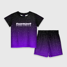 Детский костюм с шортами 3D с принтом FORTNITE SPACE в Новосибирске,  |  | 2019 | armor | armour | cybersport | esport | fortnite | game | llama | logo | броня | игра | киберспорт | лама | симулятор строительства | строительство | фиолетовый | фирменные цвета | фортнайт