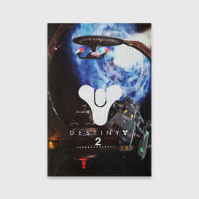Обложка для паспорта матовая кожа с принтом DESTINY 2 в Новосибирске, натуральная матовая кожа | размер 19,3 х 13,7 см; прозрачные пластиковые крепления | action | destiny | destiny 2 | fantasy | game | hunter | online | titan | traveller | warlock | игры | космос | шутер
