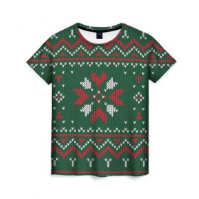 Женская футболка 3D с принтом Ugly Sweater в Новосибирске, 100% полиэфир ( синтетическое хлопкоподобное полотно) | прямой крой, круглый вырез горловины, длина до линии бедер | 