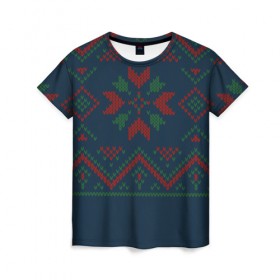 Женская футболка 3D с принтом Ugly Sweater в Новосибирске, 100% полиэфир ( синтетическое хлопкоподобное полотно) | прямой крой, круглый вырез горловины, длина до линии бедер | 