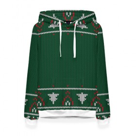 Женская толстовка 3D с принтом Ugly Sweater в Новосибирске, 100% полиэстер  | двухслойный капюшон со шнурком для регулировки, мягкие манжеты на рукавах и по низу толстовки, спереди карман-кенгуру с мягким внутренним слоем. | 