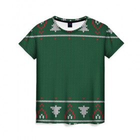 Женская футболка 3D с принтом Ugly Sweater в Новосибирске, 100% полиэфир ( синтетическое хлопкоподобное полотно) | прямой крой, круглый вырез горловины, длина до линии бедер | 